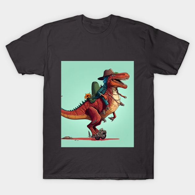 Funny T Rex I'm Unstoppable in a retro vintage aesthetic T-Shirt by Oddities Outlet